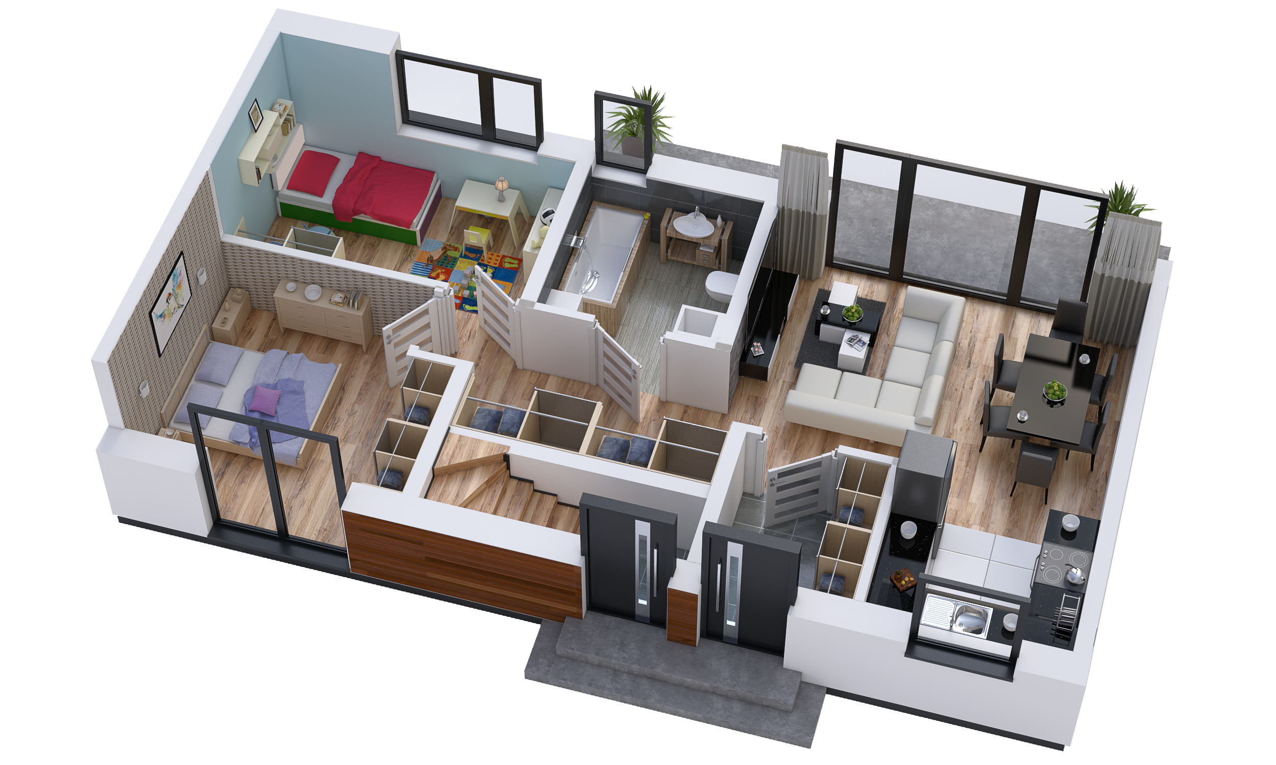 Wizualizacja mieszkania L1