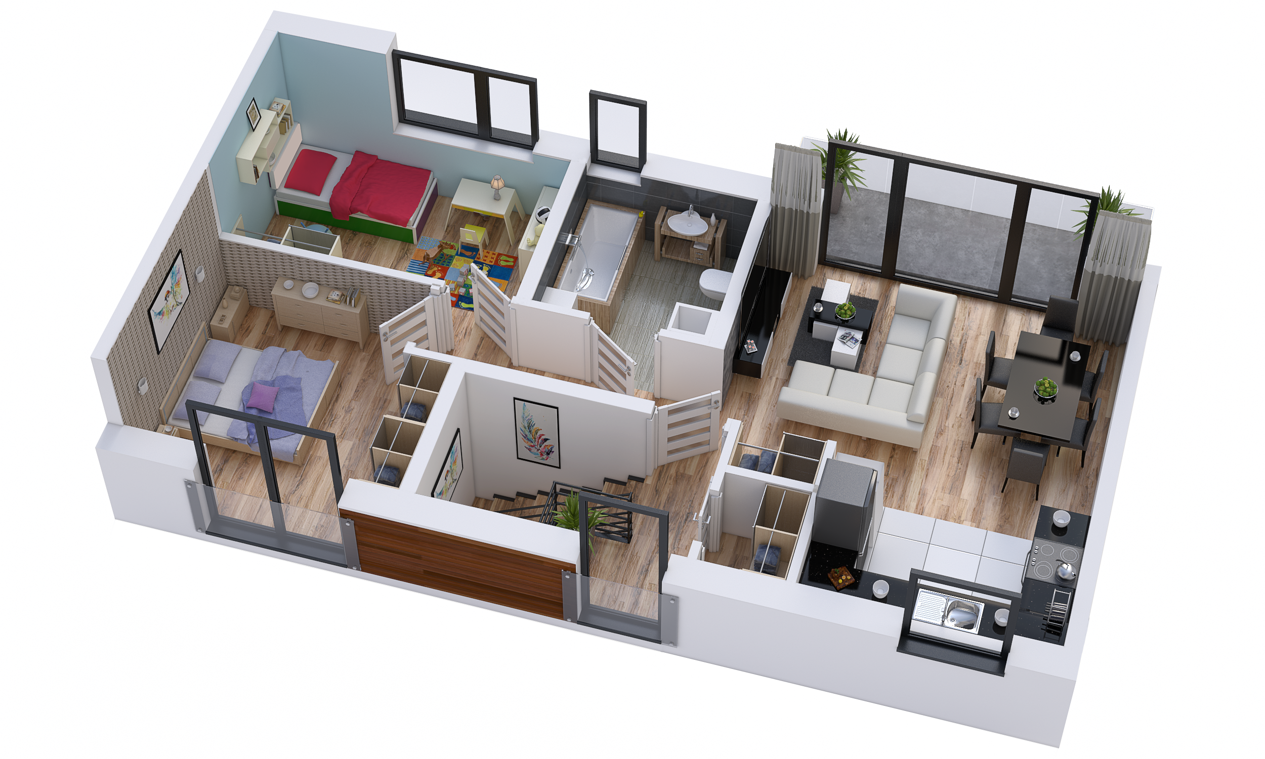 Wizualizacja mieszkania L2